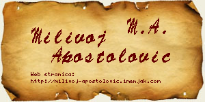 Milivoj Apostolović vizit kartica